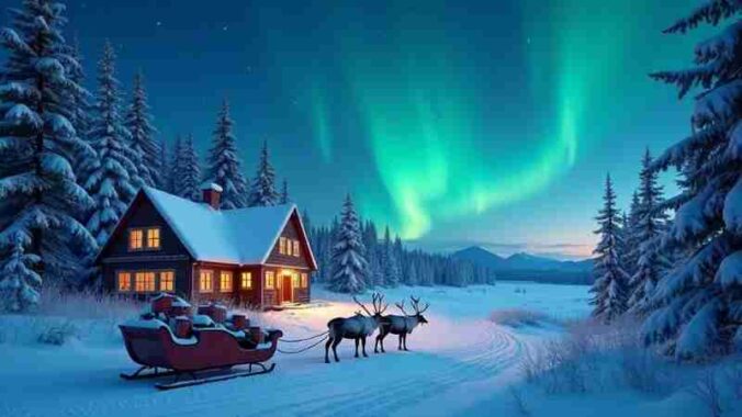 A magical Christmas in Lapland awaits, Concept art for illustrative purpose, tags: und - Monok